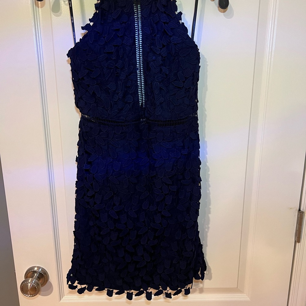 Bardot Gemma Navy Blue Lace Dress - Size 6 - Picture 5 of 9